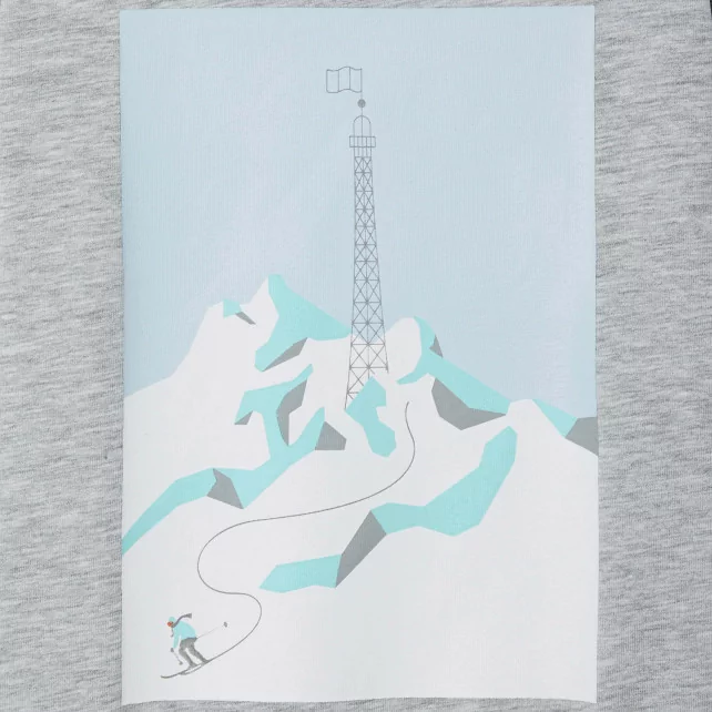T-shirt enfant garçon imprimé ski à Paris
