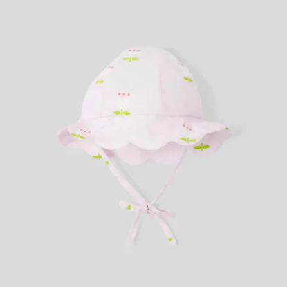 Chapeau bébé imprimé tulipe